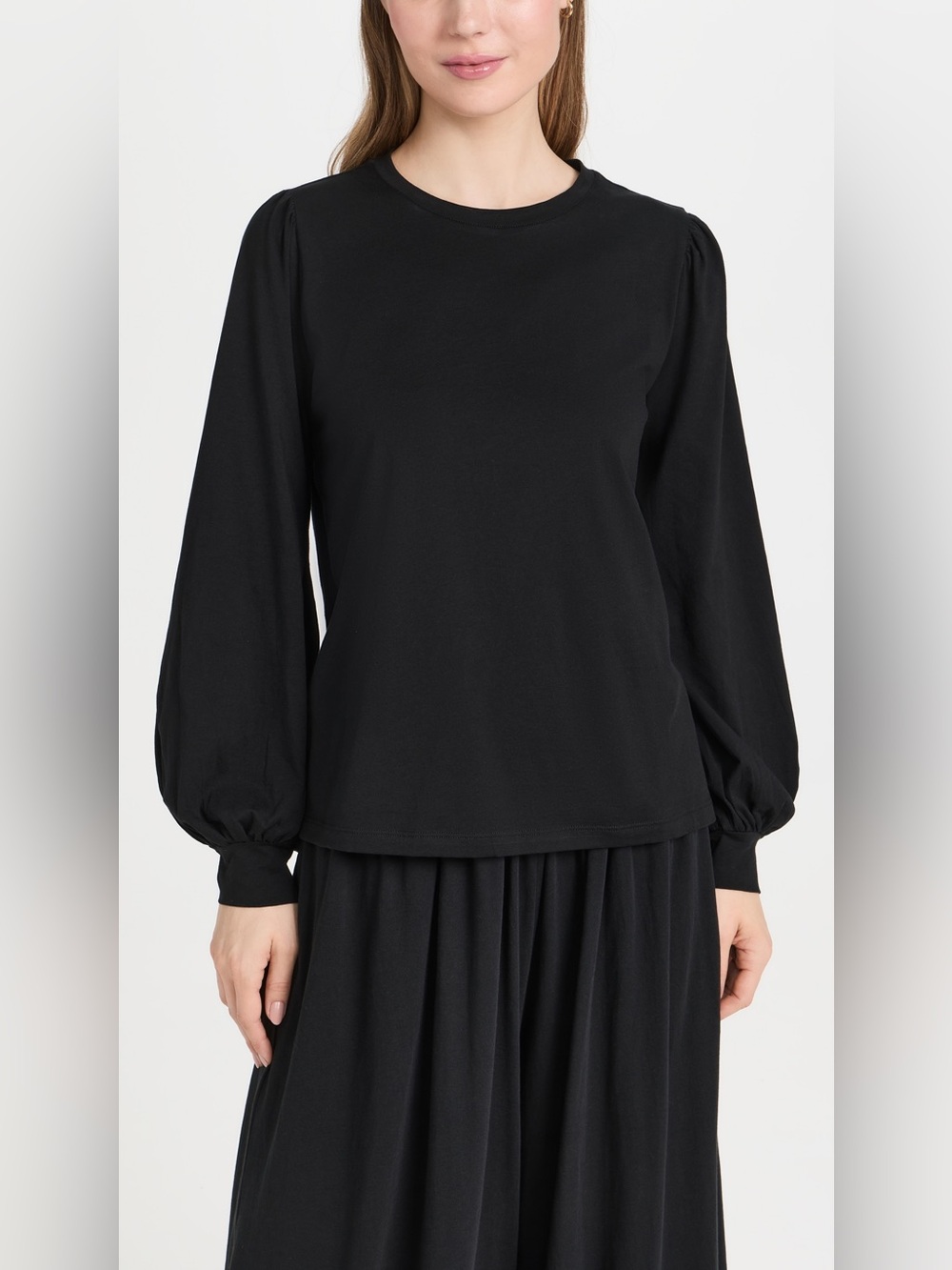 Lunya Pima Cotton Long Puffed Sleeve Shirt